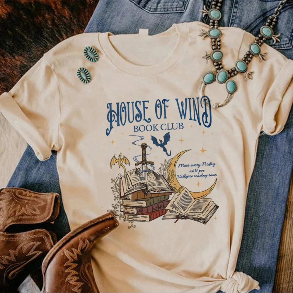 Anime-Inspired Women??s Y2K Graphic Tee - Acotar Design, Casual & Comfy Short Sleeve Top for Fun Fashion