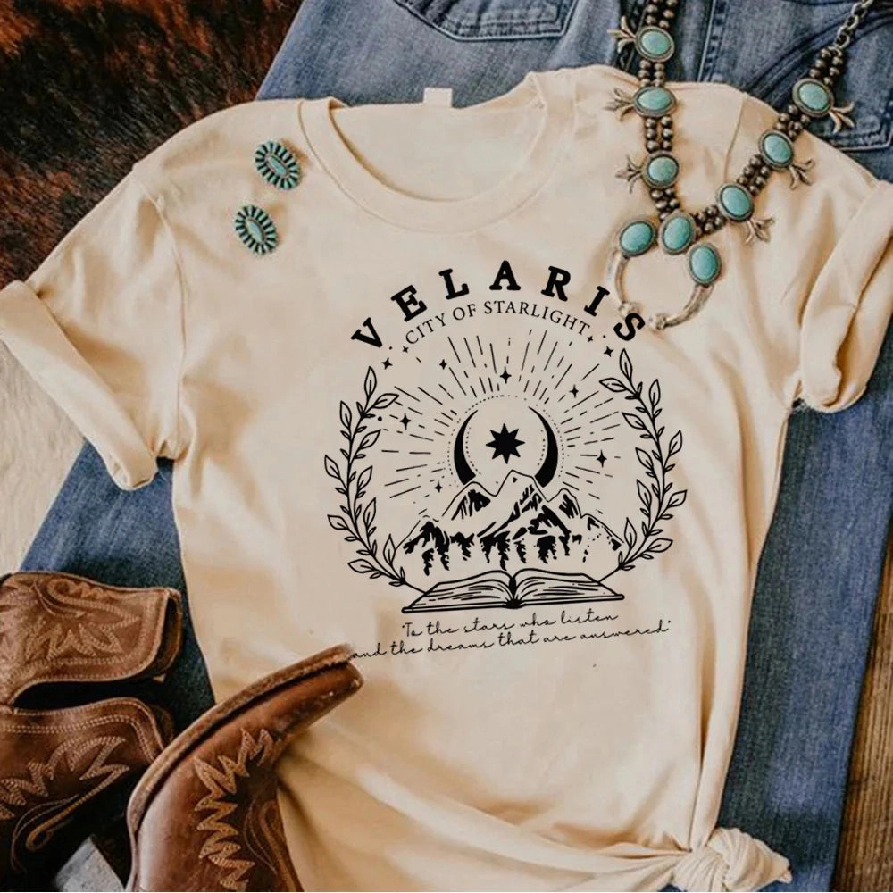 Anime-Inspired Women??s Y2K Graphic Tee - Acotar Design, Casual & Comfy Short Sleeve Top for Fun Fashion