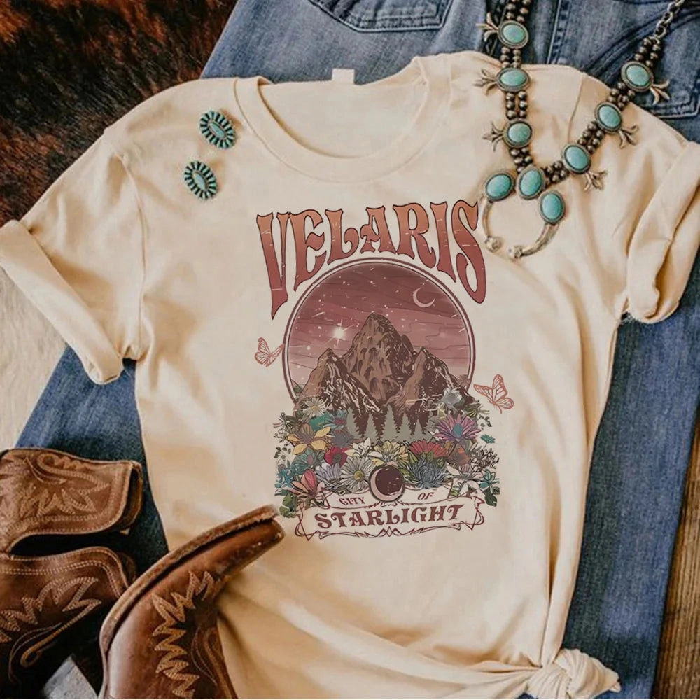 Anime-Inspired Women??s Y2K Graphic Tee - Acotar Design, Casual & Comfy Short Sleeve Top for Fun Fashion