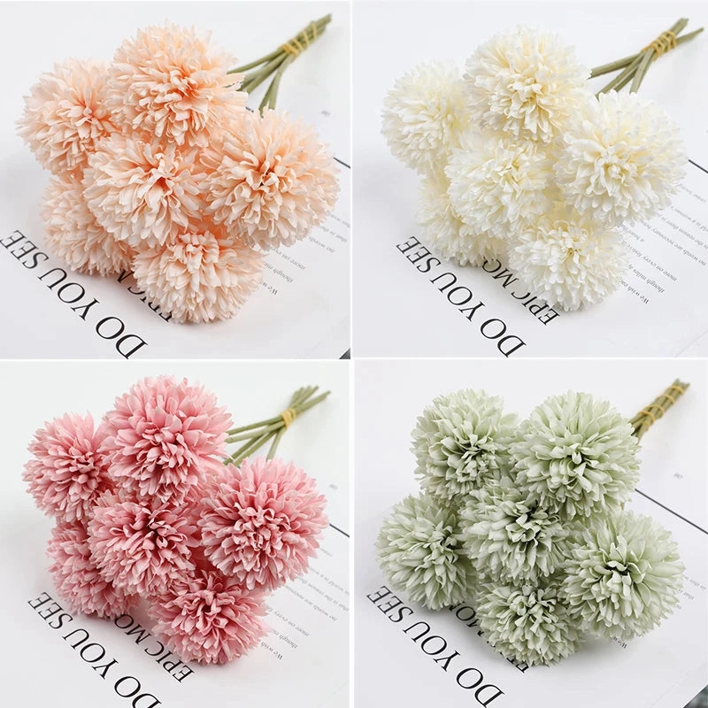 Artificial Flowers Hydrangea Bouquet Wedding Decoration Fake Flower Craft Home Room Decor Center Table Ornament