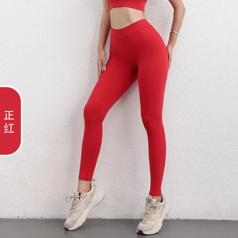 Back V Energy Leggings Push Up Sports Yoga Pants for Women