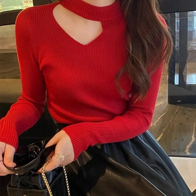Basic Hollow Out Women Sweaters Autumn Winter Slim Jumper Soft Warm Pullover 2025