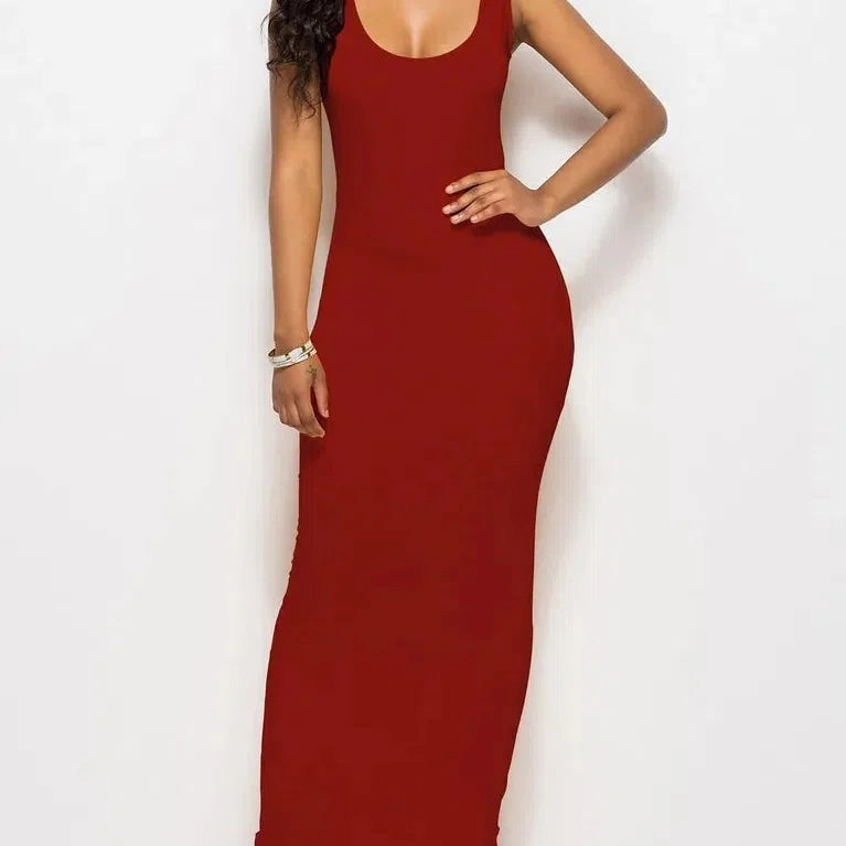 Basic Vest Long Summer Dress Women Sexy Maxi Party Dress