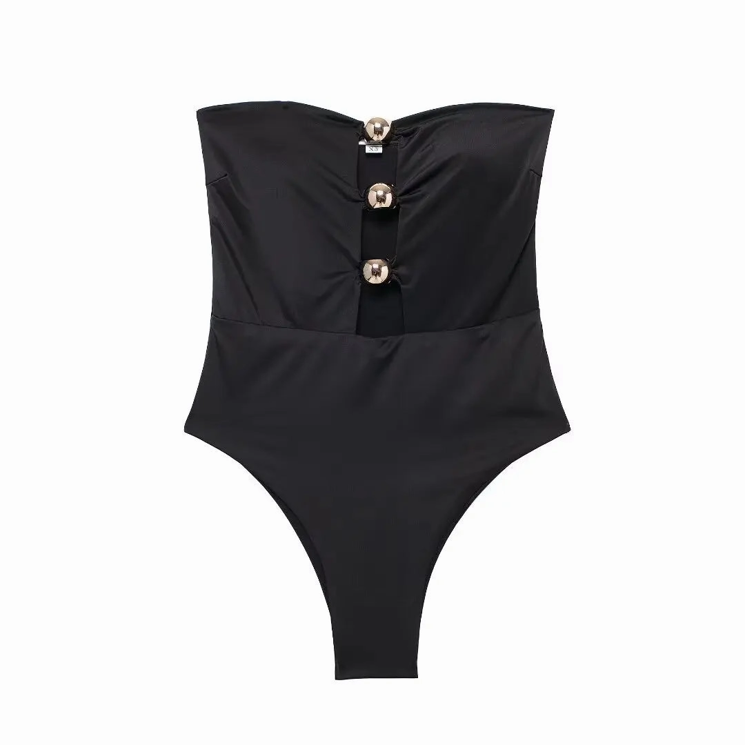 Black Sexy Tight Bodysuit Women Off Shoulder Sleeveless Lingerie for Summer Club Outfits
