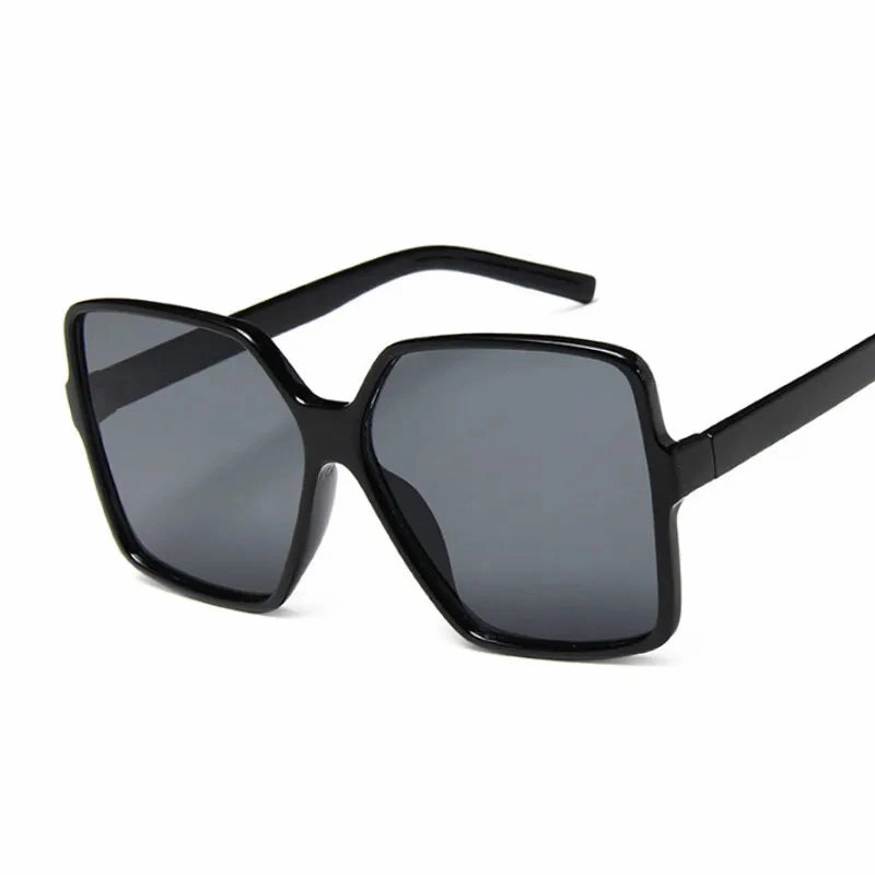 Black Square Oversized Sunglasses Woman Big Frame Shades