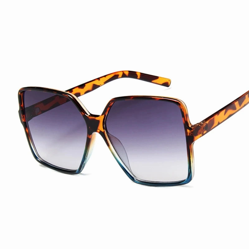 Black Square Oversized Sunglasses Woman Big Frame Shades