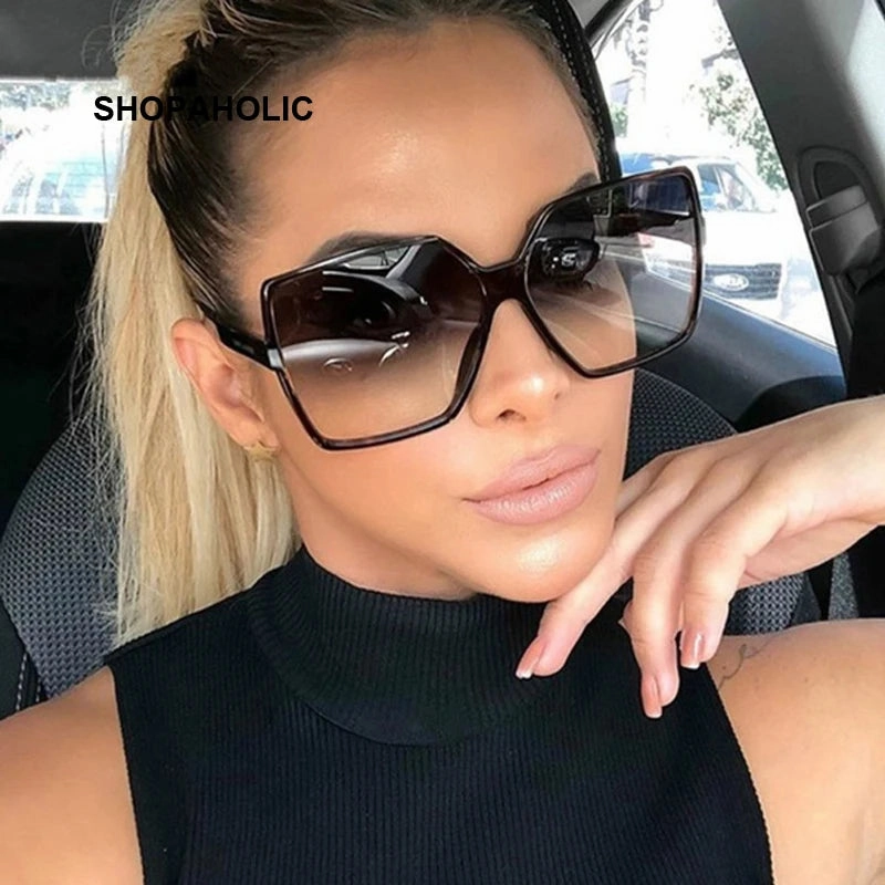 Black Square Oversized Sunglasses Woman Big Frame Shades