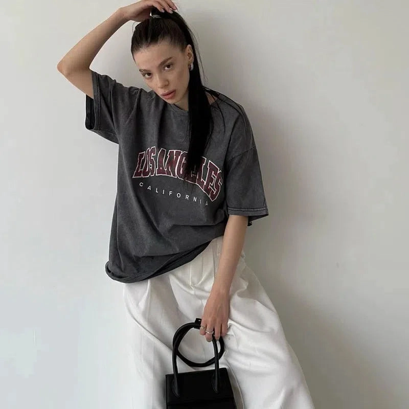 Blessyuki Quality Acid Wash TShirt Plus Size Vintage Style