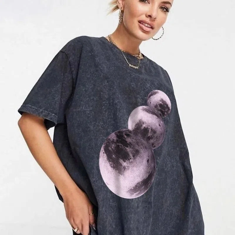 Blessyuki Quality Acid Wash TShirt Plus Size Vintage Style