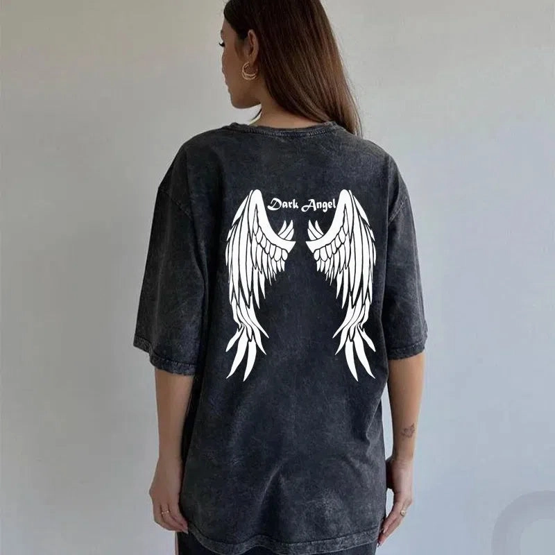 Blessyuki Quality Acid Wash TShirt Plus Size Vintage Style