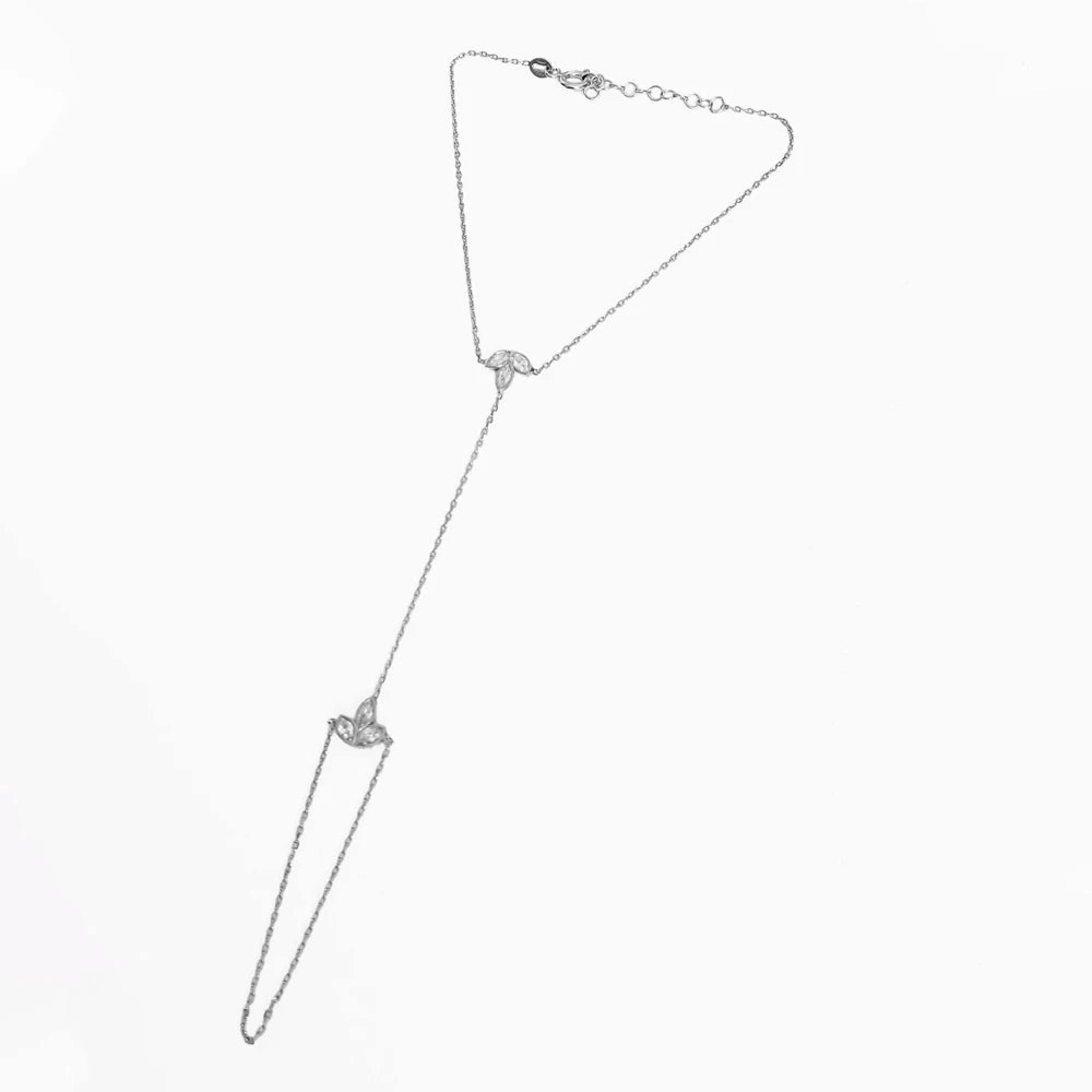 Bohemian Leaf Zircon Slave Bracelet Bangle for Women Fashion