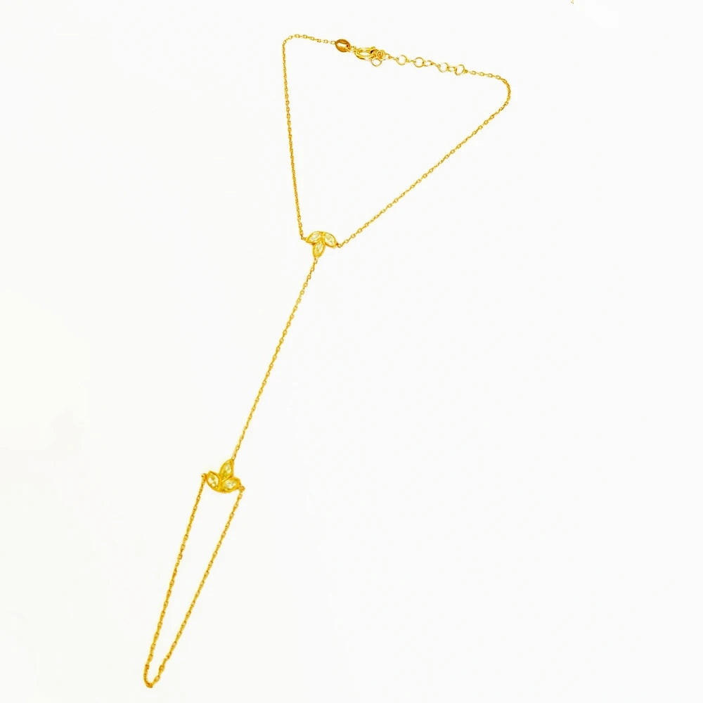 Bohemian Leaf Zircon Slave Bracelet Bangle for Women Fashion