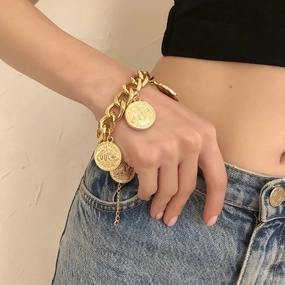 Boho Fashion Bracelets For Women Vintage Gold Pendant Jewelry