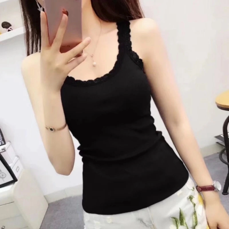 Camisole Lingere Tank Top Lace Strap Sexy Crop Undershirt