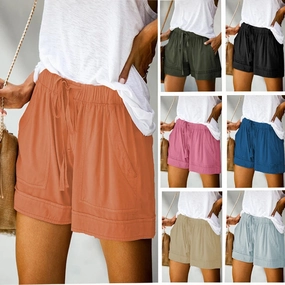 Casual Shorts for Women's Summer High Waisted Lace Up Twill Pants