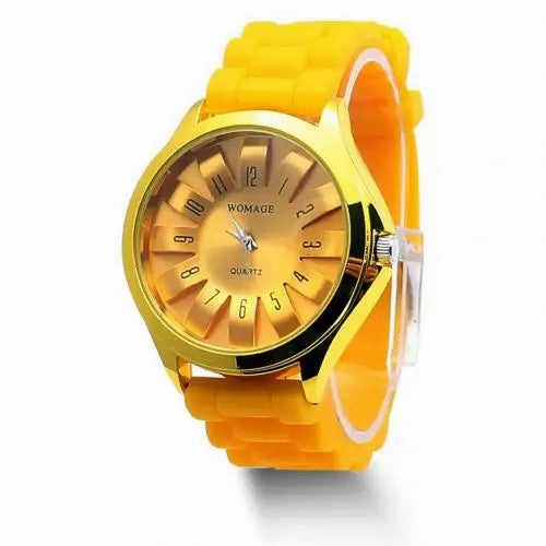 Casual Silicone Clock Jelly Band Flower Dial Sports Watch