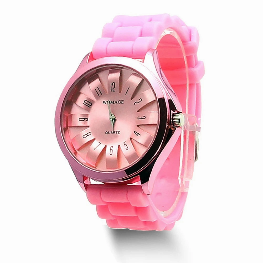 Casual Silicone Clock Jelly Band Flower Dial Sports Watch