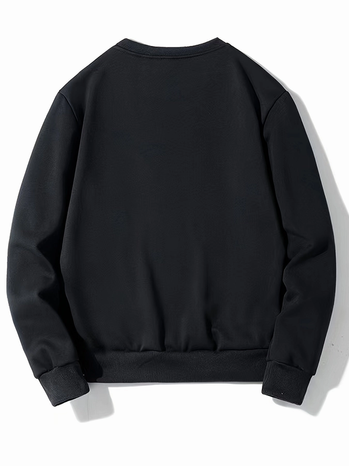 Casual Solid Color Crew Neck Long Sleeve Pullover Sweatshirt