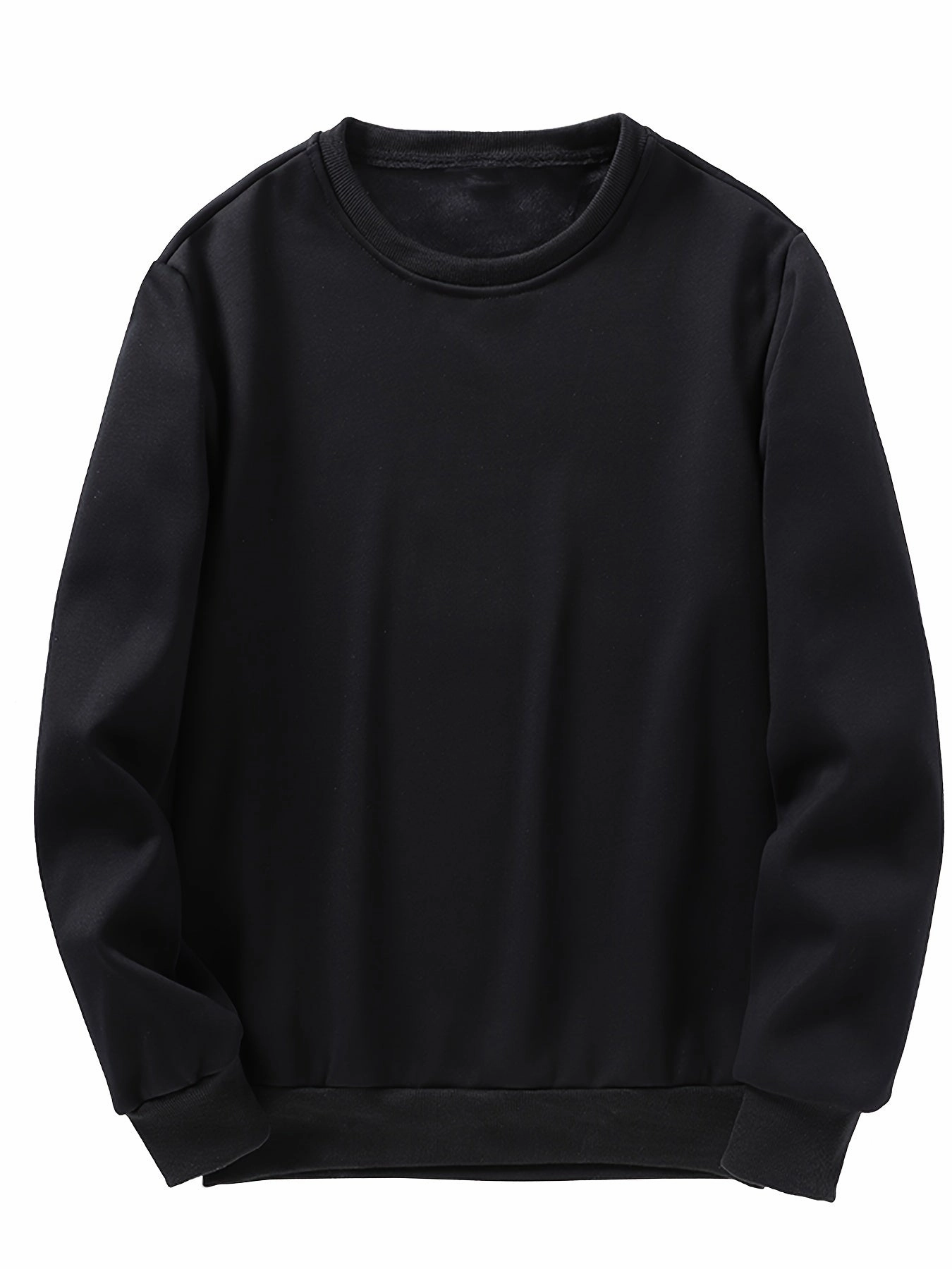 Casual Solid Color Crew Neck Long Sleeve Pullover Sweatshirt
