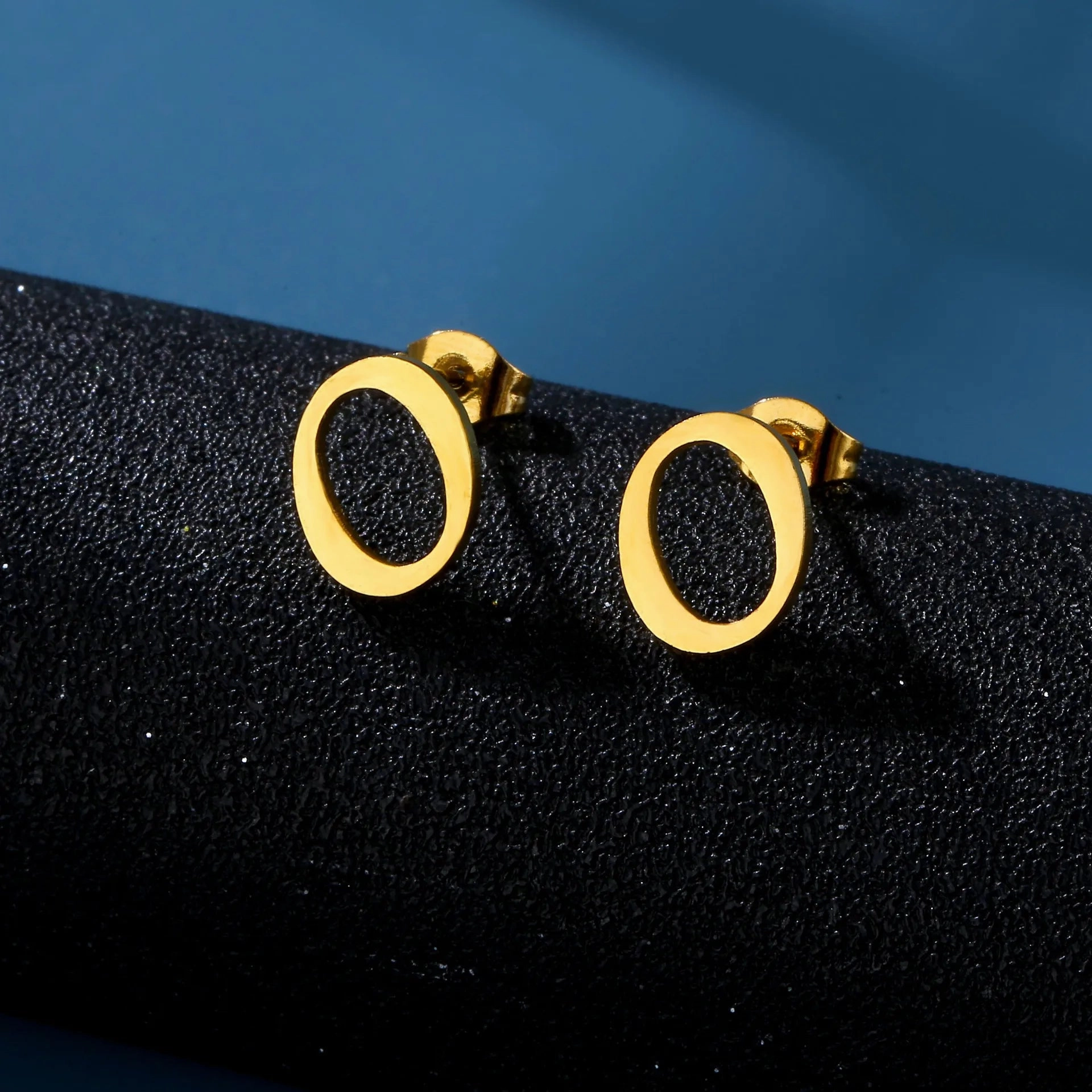 Charm Stainless Steel Initial Letter Stud Earrings for Women