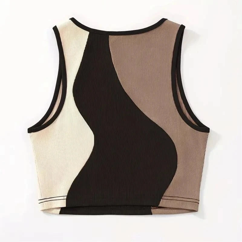 Chic 2000s-Inspired Women??s Summer Sleeveless Crop Tank Top - Punk Aesthetic Corset Style for Trendy Street Fashion