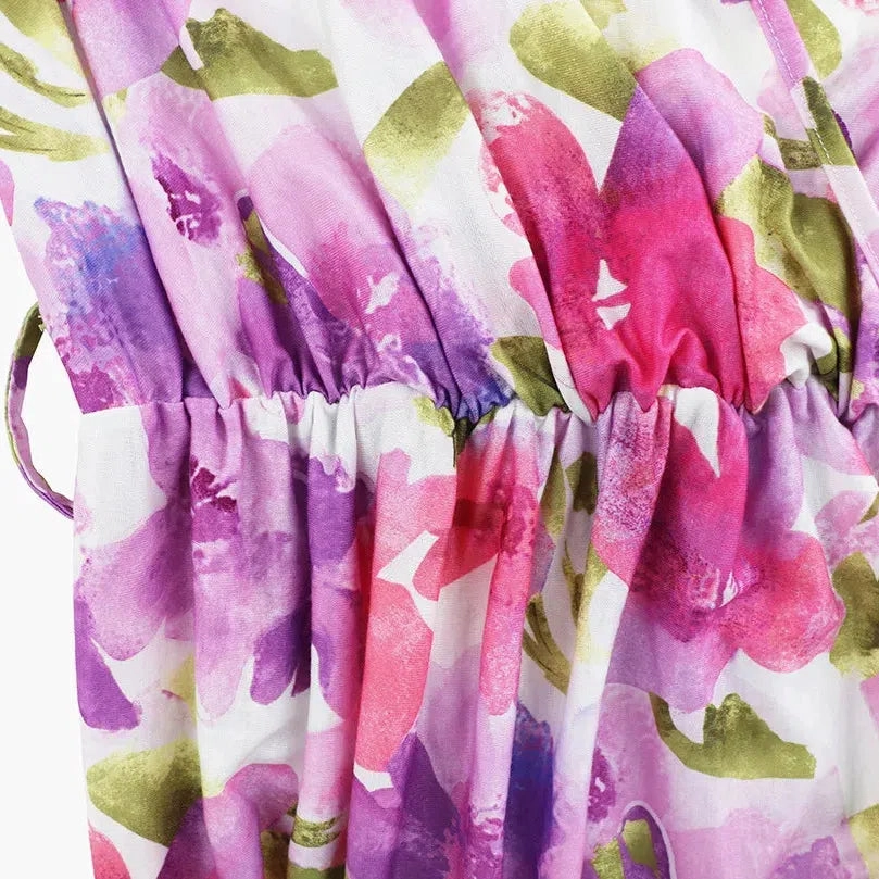 Chic Mid Rise Chiffon Skirt with Vibrant Floral Prints ?C Perfect for Spring/Summer Commuting and Casual Outings