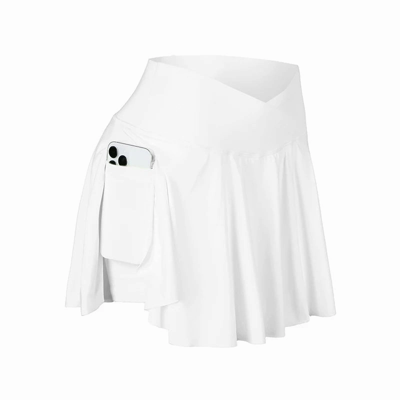 CHRLEISURE Womens Tennis Skirt with Pockets High Waisted Athletic Skorts for Golf and Workouts 2 in 1