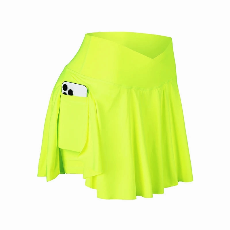CHRLEISURE Womens Tennis Skirt with Pockets High Waisted Athletic Skorts for Golf and Workouts 2 in 1