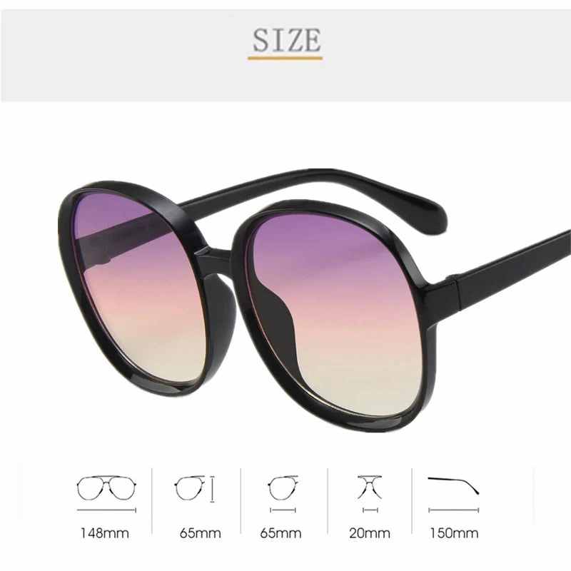 Classic Big Frame Luxury Women Sunglasses Plastic UV400 Eyewear