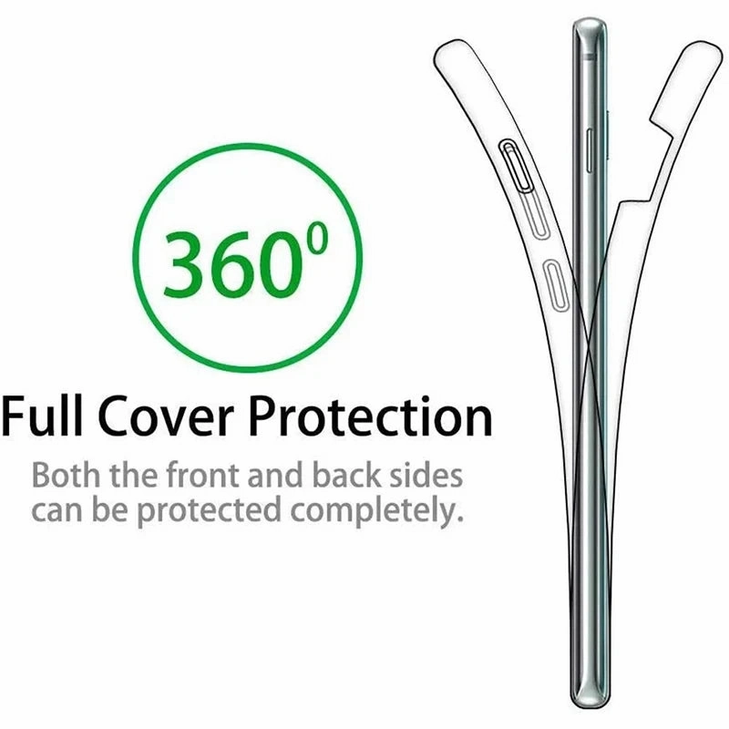 Clear 360 Full Wrap Phone Case for iPhone 16 Pro Max 15 14 13 12 11 SE2 SE3 Xr Xs 7 8 Plus Back Cover, Slim Protection