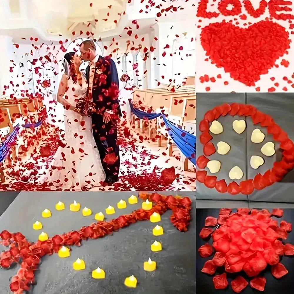 Colorful 100-10000Pcs Artificial Fake Rose Petals for Weddings