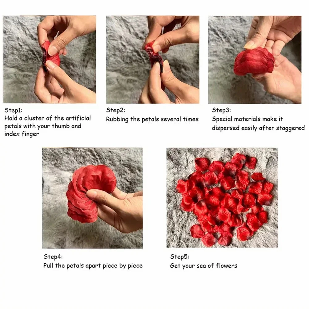Colorful 100-10000Pcs Artificial Fake Rose Petals for Weddings