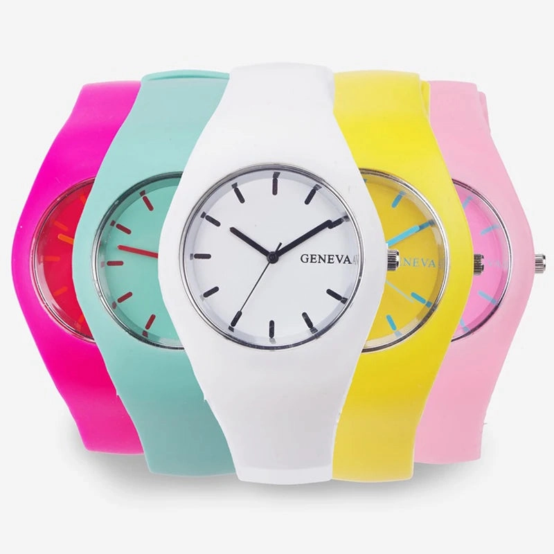 Colorful Jelly Geneva Women Watches Casual Sport Silicone Band Quartz Wristwatches Girl Cheap Price Dropshipping