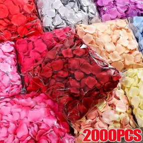 Colorful Silk Rose Petals for Romantic Wedding Party Decor