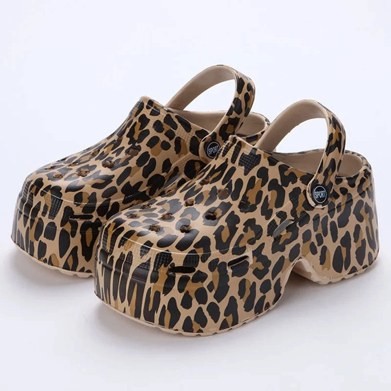 Colorful Thick Bottom Clogs Women's Sandals Summer Chunky Platform Wedge High Heels Slippers for Stylish Comfort