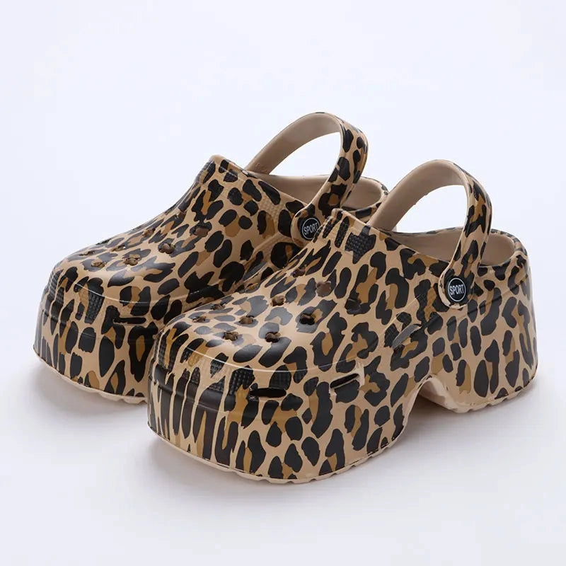 Colorful Thick Bottom Clogs Women's Sandals Summer Chunky Platform Wedge High Heels Slippers for Stylish Comfort