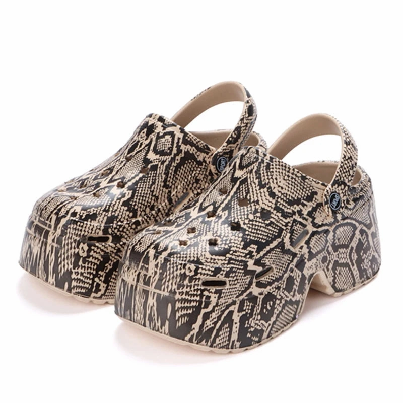 Colorful Thick Bottom Clogs Women's Sandals Summer Chunky Platform Wedge High Heels Slippers for Stylish Comfort