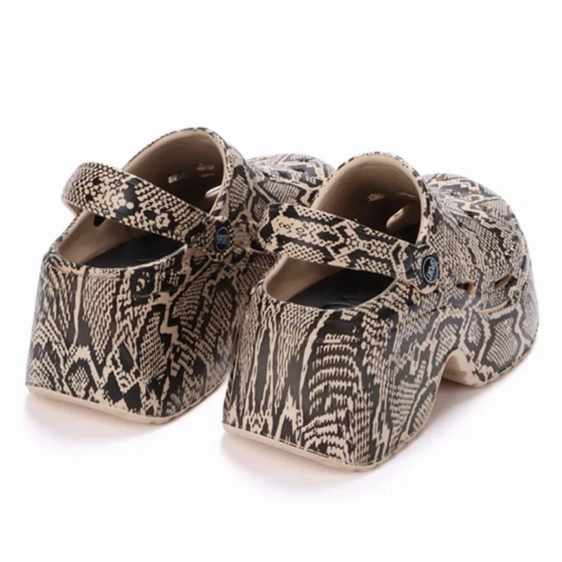 Colorful Thick Bottom Clogs Women's Sandals Summer Chunky Platform Wedge High Heels Slippers for Stylish Comfort