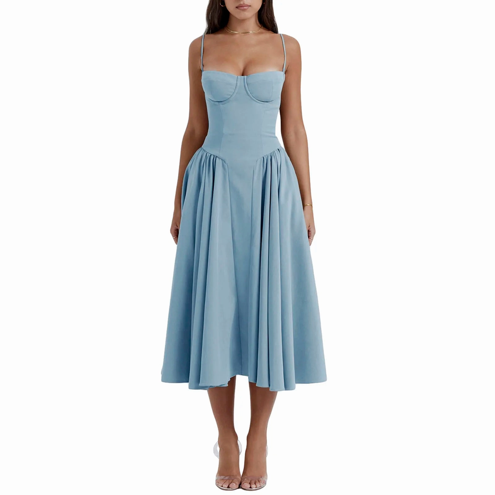 Combhasaki Women's Summer Vintage Sleeveless A-line Long Dress