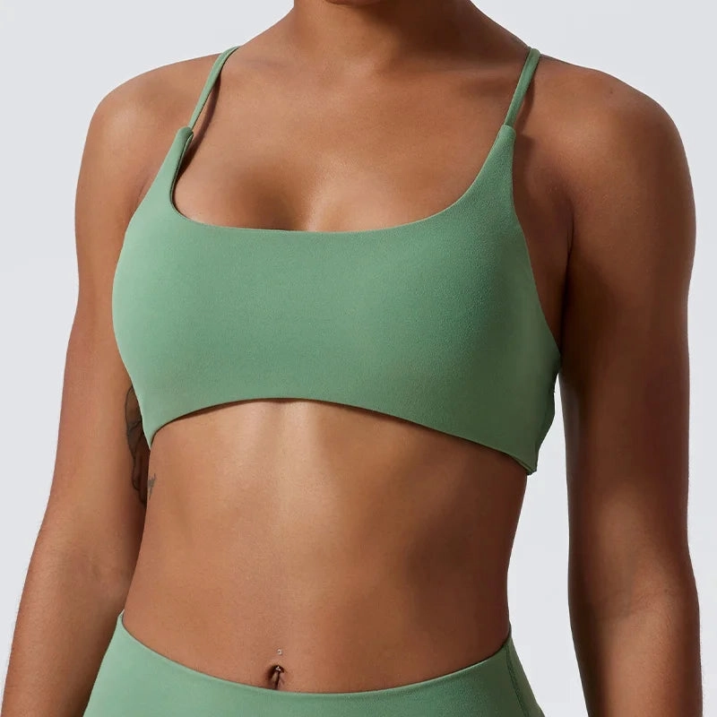 Comfort Sexy Sports Bra Gym Top Women Yoga Clothes Stretch Sports Underwear Fitness Workout Back Cross Design for Active Training and Workouts