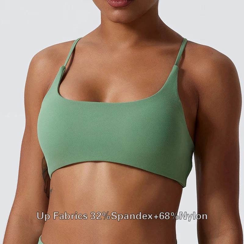 Comfort Sexy Sports Bra Gym Top Women Yoga Clothes Stretch Sports Underwear Fitness Workout Back Cross Design for Active Training and Workouts