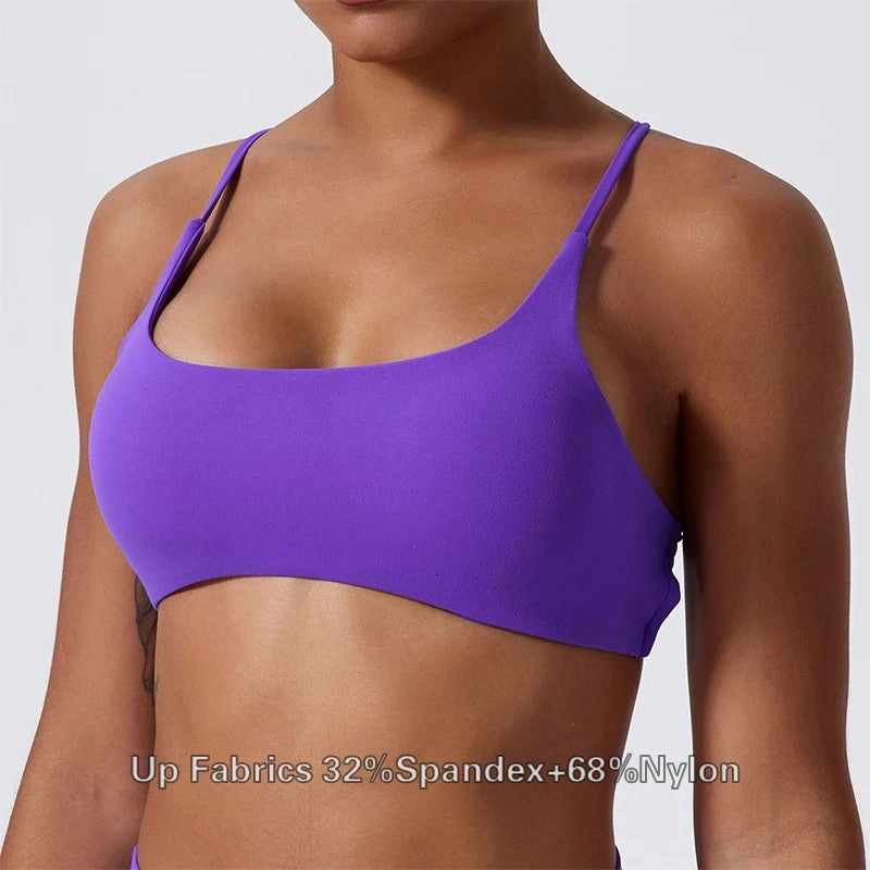 Comfort Sexy Sports Bra Gym Top Women Yoga Clothes Stretch Sports Underwear Fitness Workout Back Cross Design for Active Training and Workouts