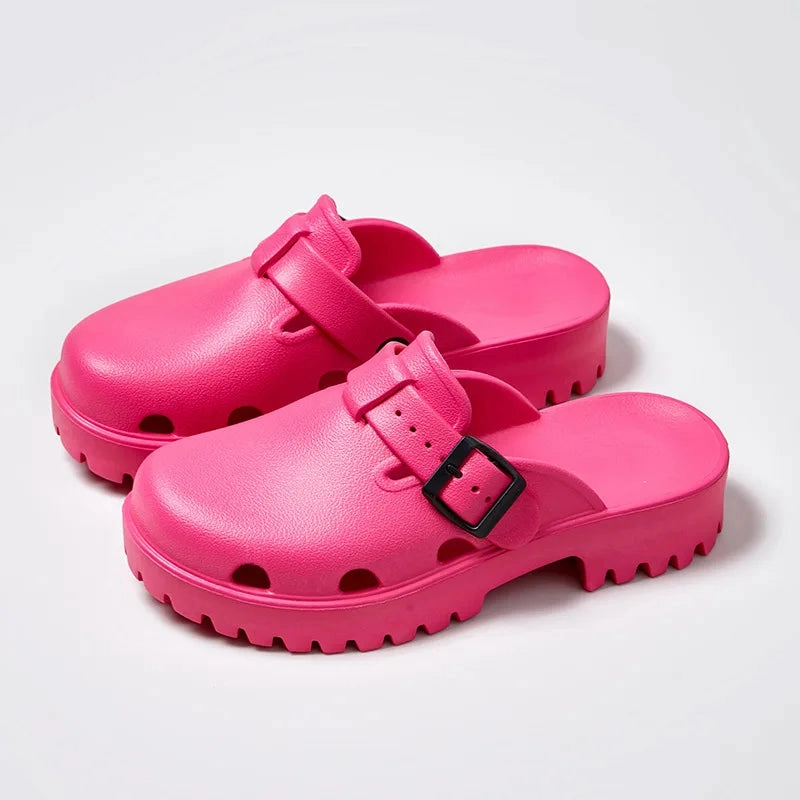 Comwarm New Heels Clogs Women EVA Sandals Platform Mules