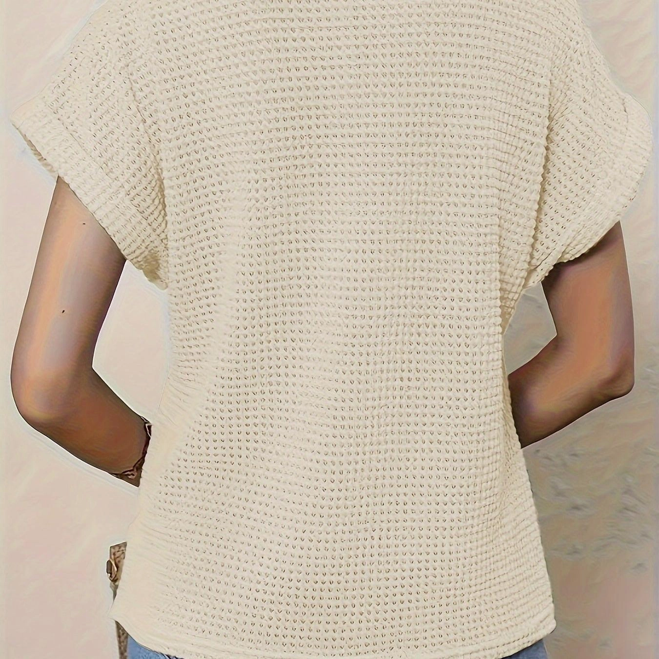 Contrast Lace Crew Neck T-Shirt for Spring & Summer Style