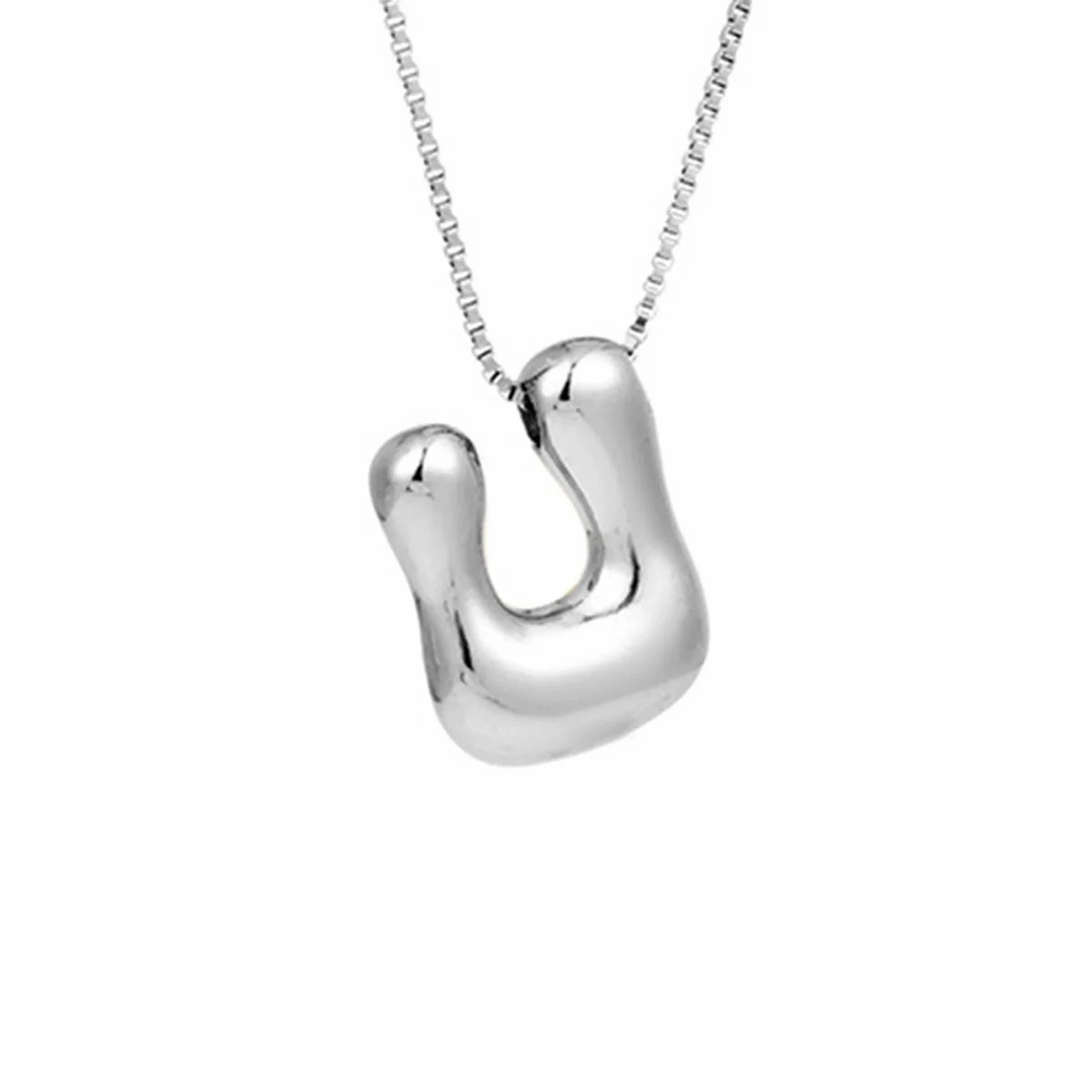 Creative A-Z Balloon Bubble Letter Pendant Necklace for Women