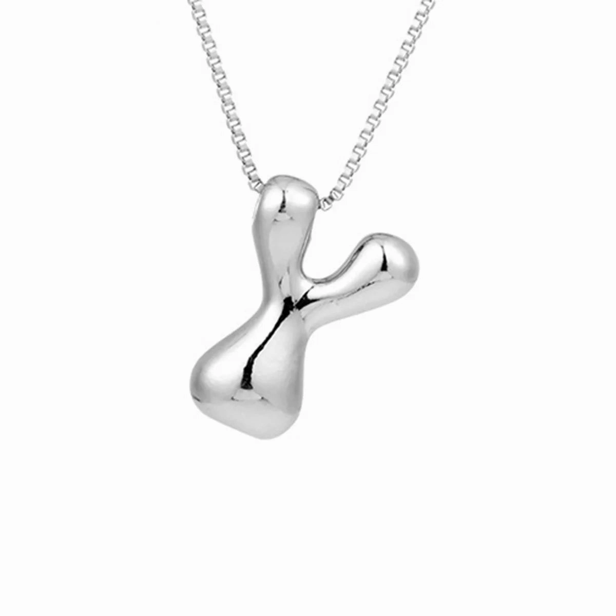 Creative A-Z Balloon Bubble Letter Pendant Necklace for Women