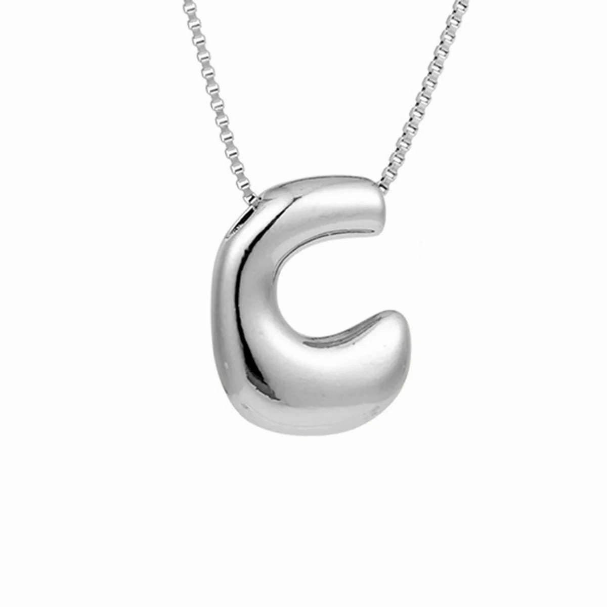 Creative A-Z Balloon Bubble Letter Pendant Necklace for Women