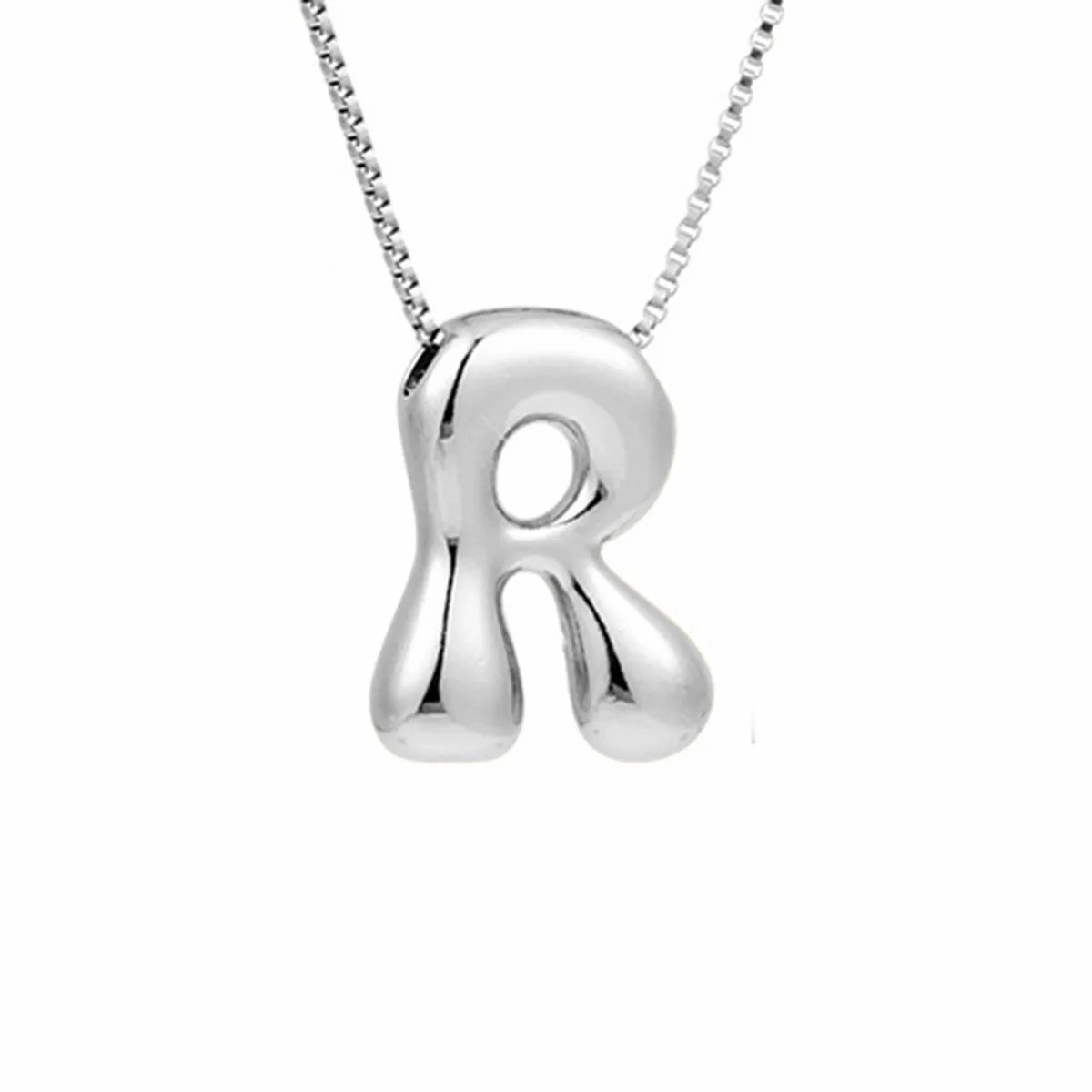 Creative A-Z Balloon Bubble Letter Pendant Necklace for Women