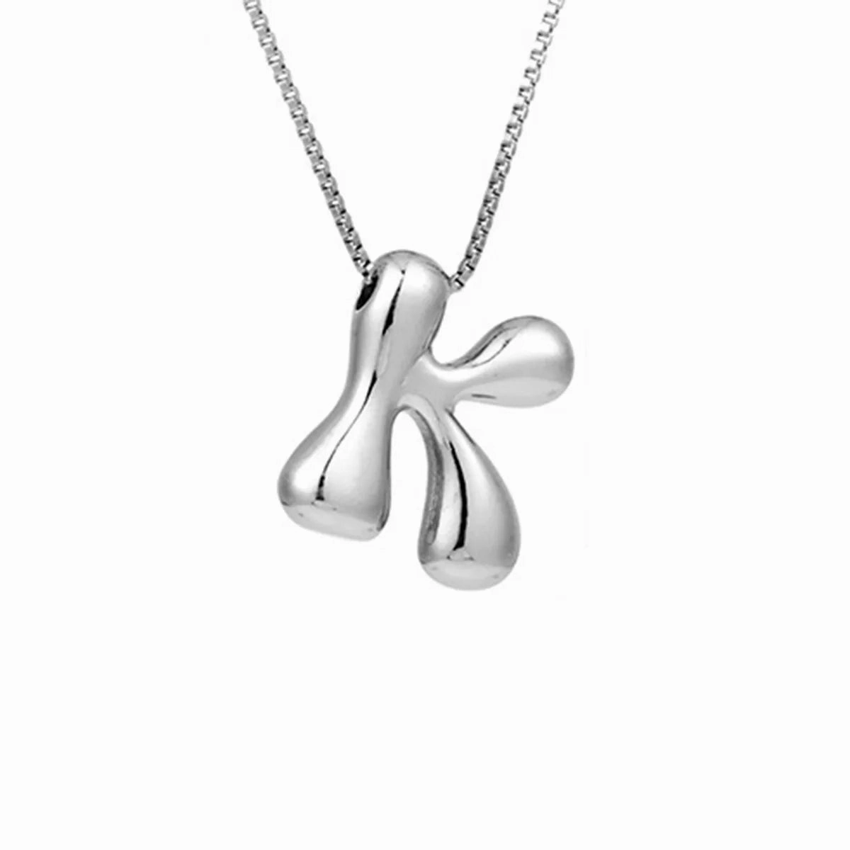 Creative A-Z Balloon Bubble Letter Pendant Necklace for Women