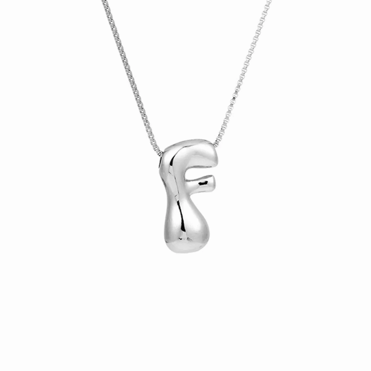 Creative A-Z Balloon Bubble Letter Pendant Necklace for Women